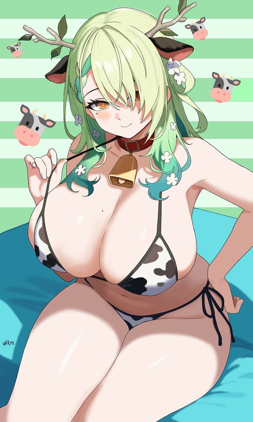 ceres fauna (hololive and 1 more) drawn by vkyo