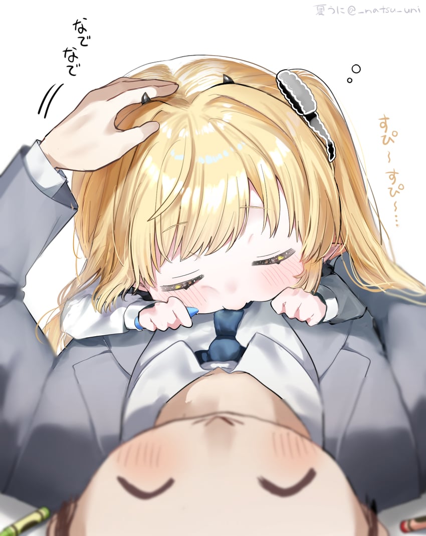 sensei, doodle sensei, and ibuki (blue archive) drawn by amanatsu_uni