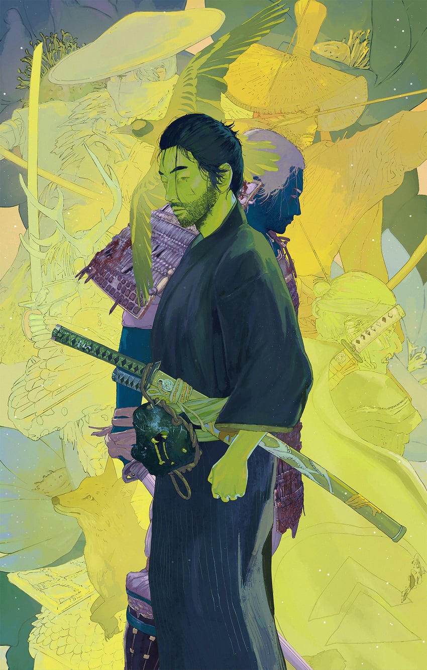 sakai jin (ghost of tsushima) drawn by yorunue_ro