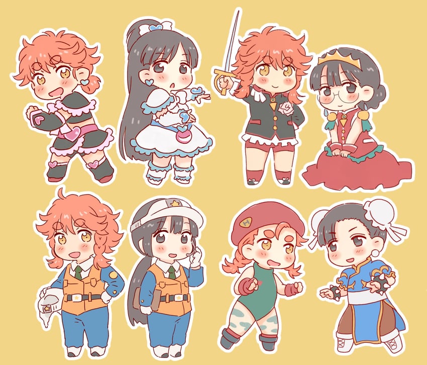 chun-li, cammy white, cure black, cure white, tenjou utena, and 3 more (precure and 5 more) drawn by arunsu92