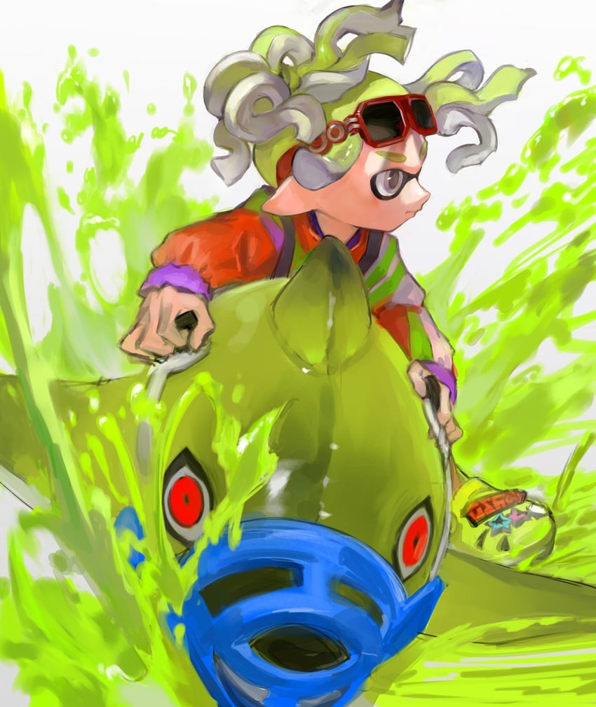 inkling player character and inkling girl (splatoon) drawn by ga4me4