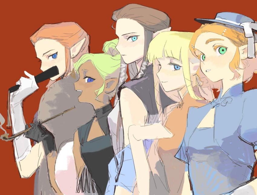 princess zelda and tetra (the legend of zelda and 5 more) drawn by senzo6700