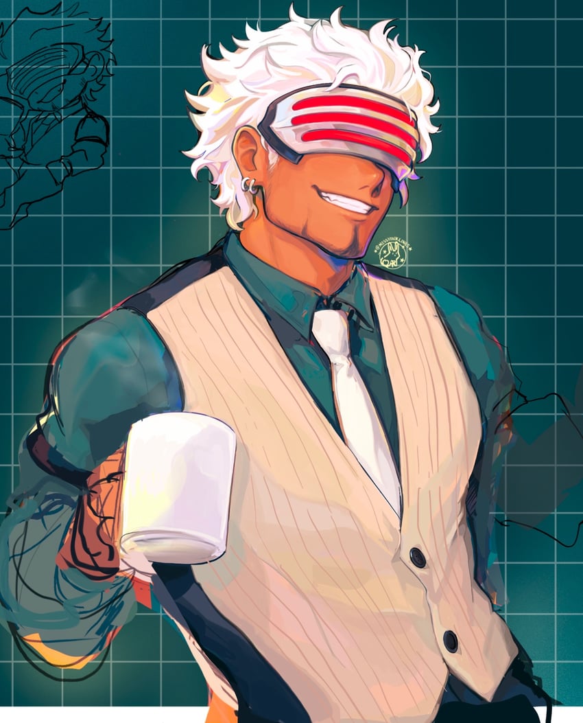 godot (ace attorney and 1 more) drawn by messyinklines