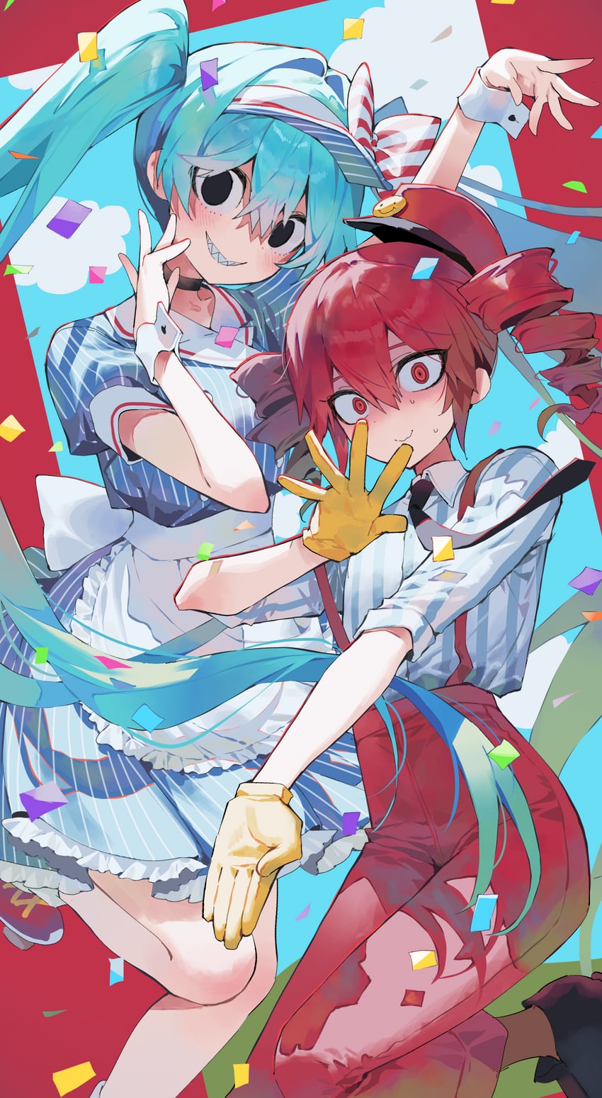 hatsune miku and kasane teto (vocaloid and 2 more) drawn by maratang