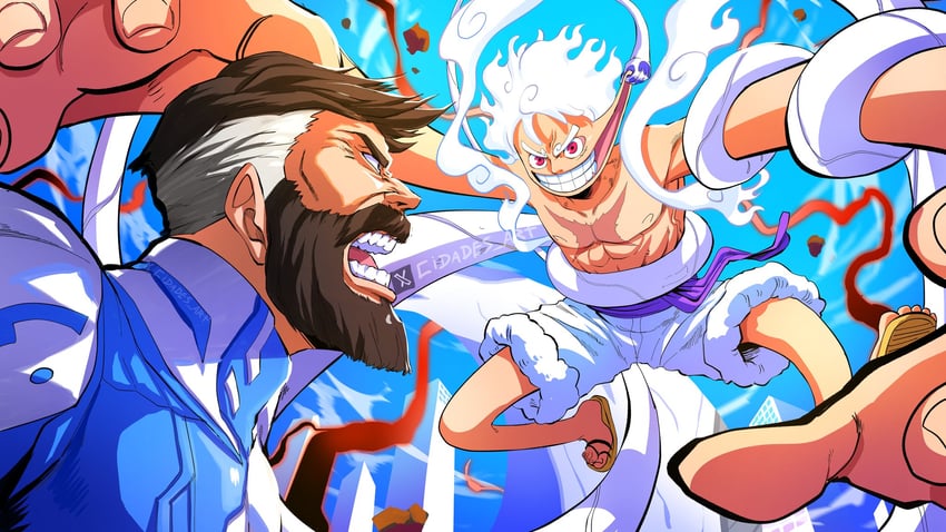 monkey d. luffy and reed richards (one piece and 3 more) drawn by cidades