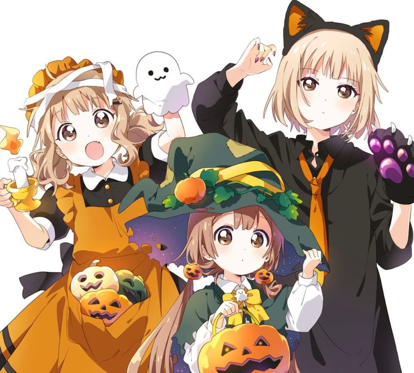 oomuro sakurako, oomuro hanako, and oomuro nadeshiko (yuruyuri and 1 more) drawn by namori