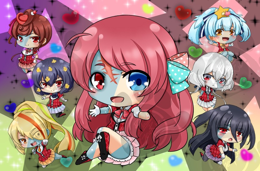 konno junko, minamoto sakura, mizuno ai, nikaidou saki, hoshikawa lily, and 2 more (zombie land saga) drawn by blackgeneride