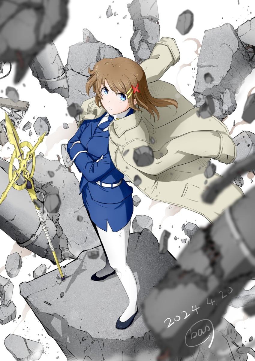 yagami hayate and schwertkreuz (lyrical nanoha and 1 more) drawn by ban_(777purin)