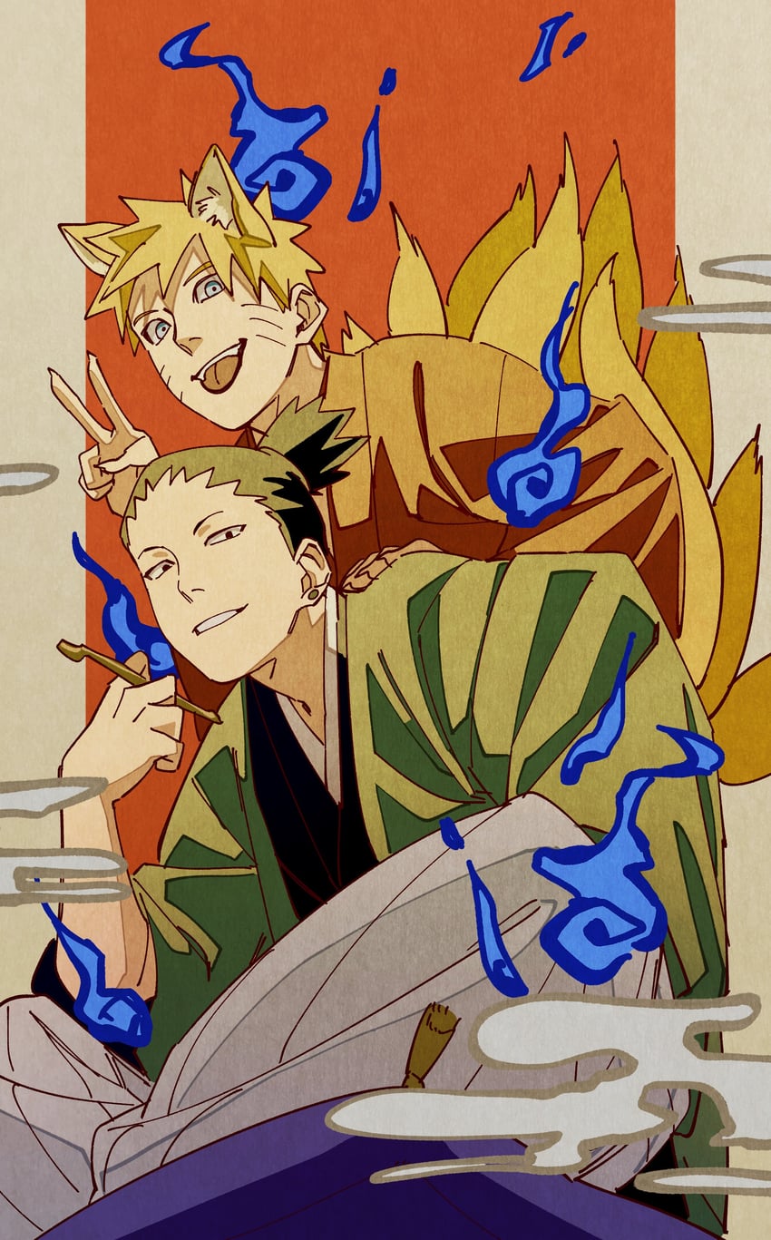 uzumaki naruto and nara shikamaru (naruto and 1 more) drawn by pnpk_1013