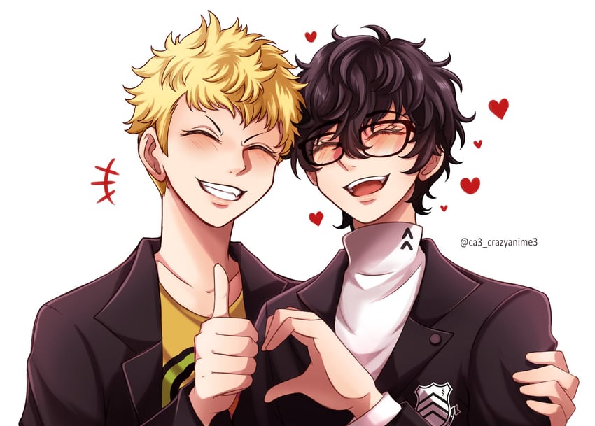 amamiya ren and sakamoto ryuuji (persona and 1 more) drawn by crazyanime3