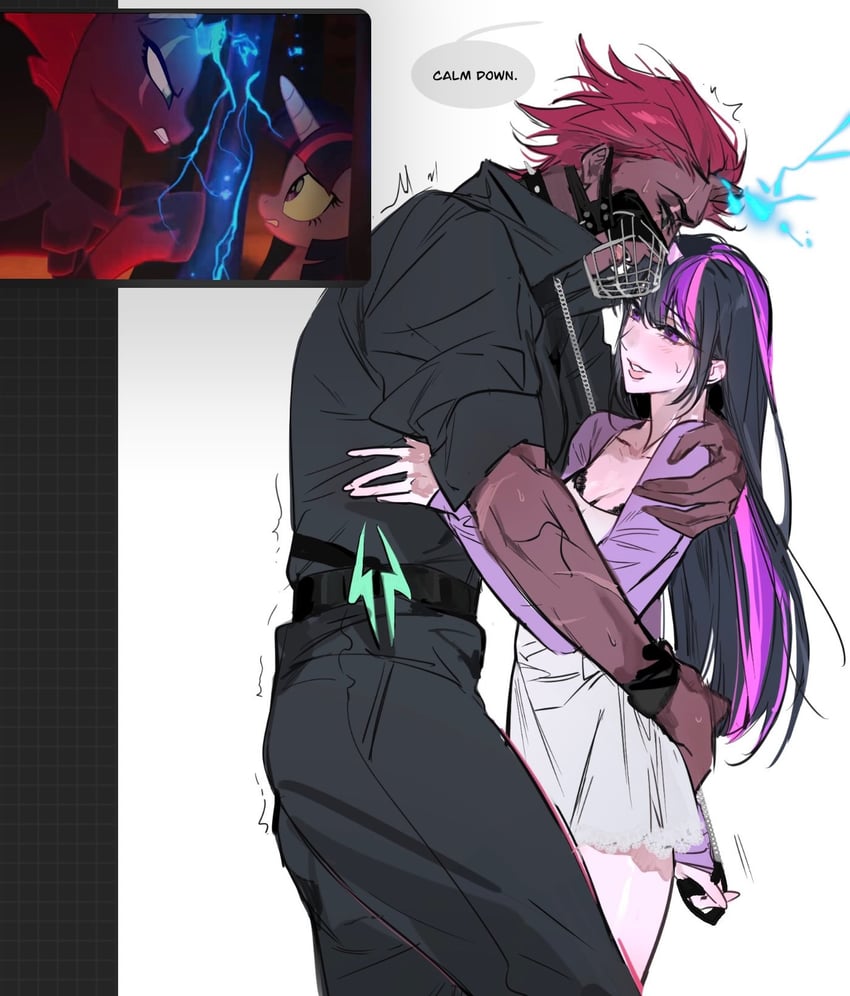 twilight sparkle and tempest shadow (my little pony and 3 more) drawn by m_omoo