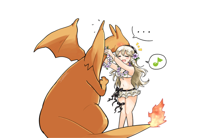 female corrin and charizard (pokemon and 4 more) drawn by sobasakuhin