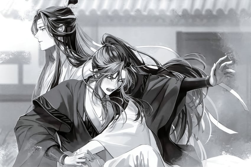 wei wuxian and lan wangji (modao zushi) drawn by mg_ms_dayo