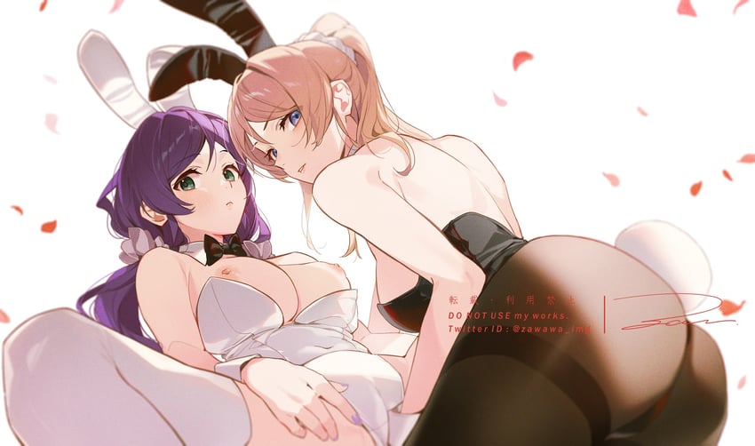 tojo nozomi and ayase eli (love live! and 1 more) drawn by zawawa_(satoukibi1108)