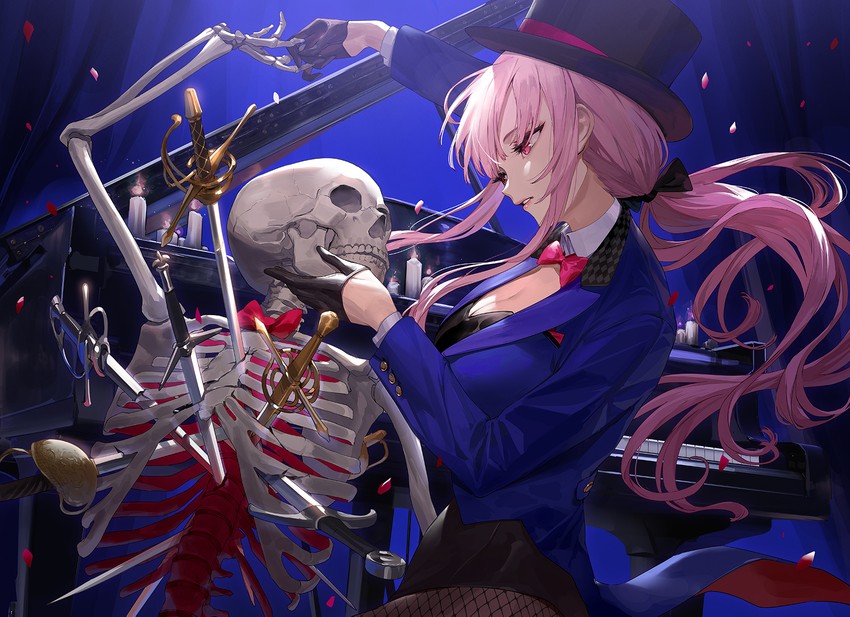 mori calliope (hololive and 2 more) drawn by ekao