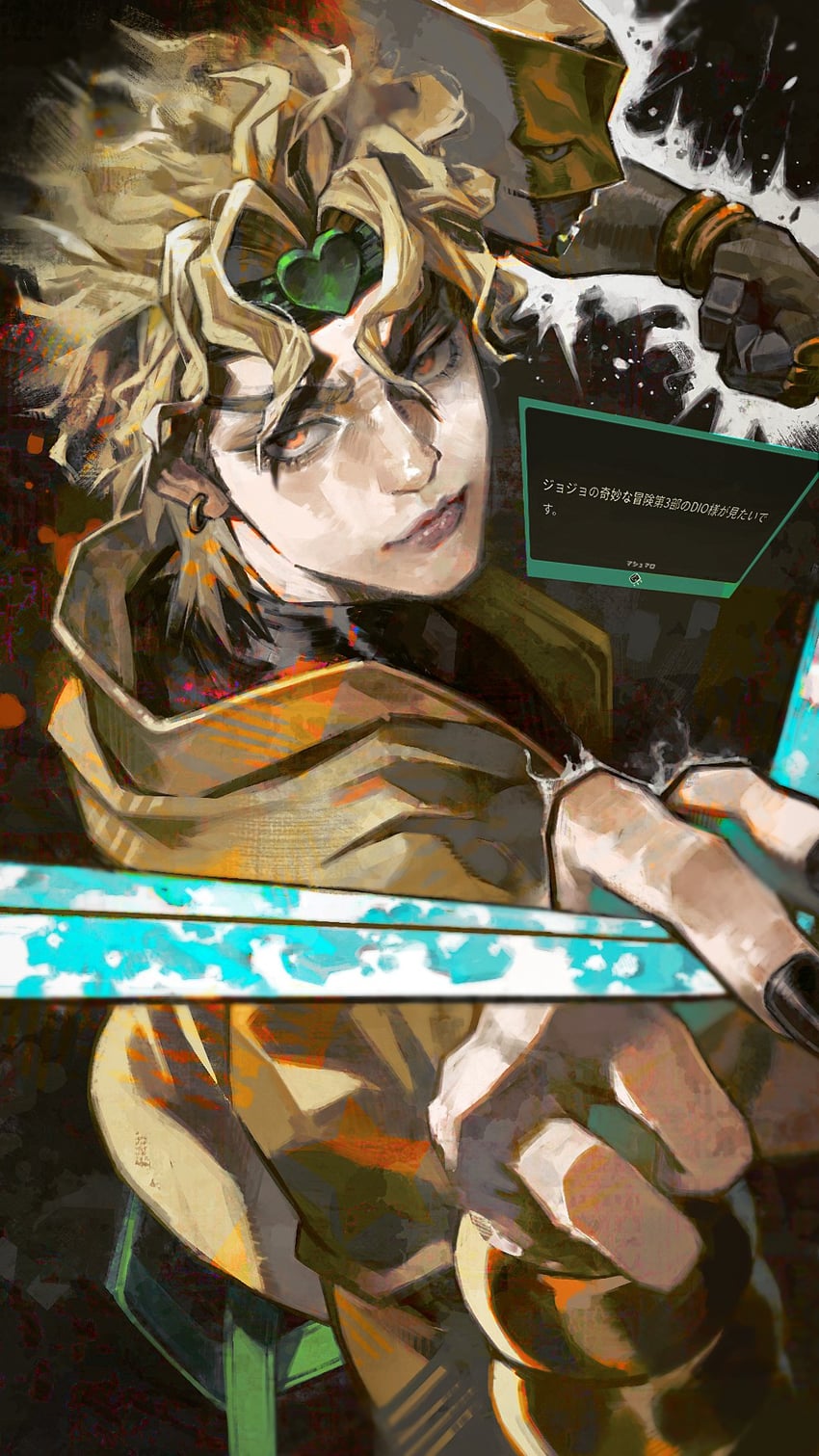 dio brando and the world (jojo no kimyou na bouken and 1 more) drawn by kyuuba_melo