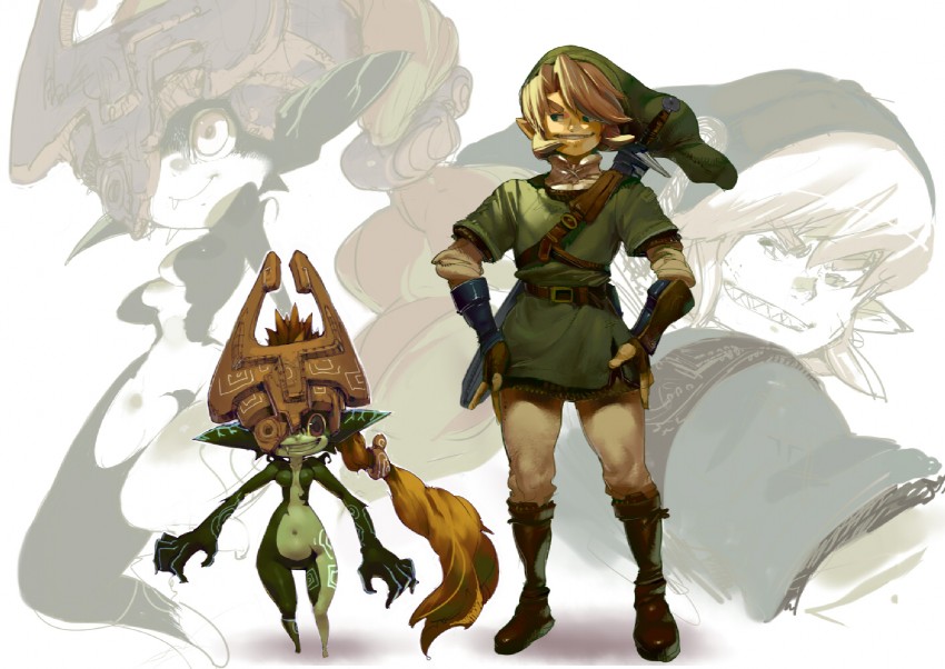 link and midna (the legend of zelda and 1 more) drawn by koki_(ryoushikiha)