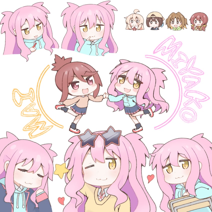 oyama mahiro, hozuki momiji, oka asahi, murosaki miyo, nagase miyako, and 1 more (onii-chan wa oshimai!) drawn by yuuhikureroom6