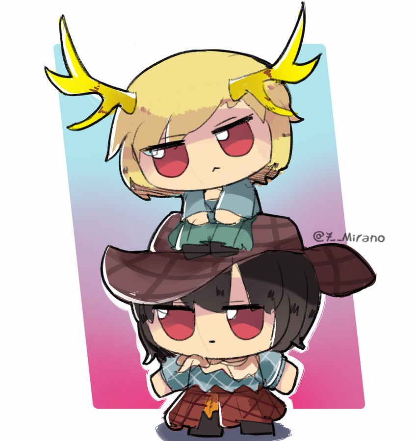 kicchou yachie and kurokoma saki (touhou) drawn by 7-mirano