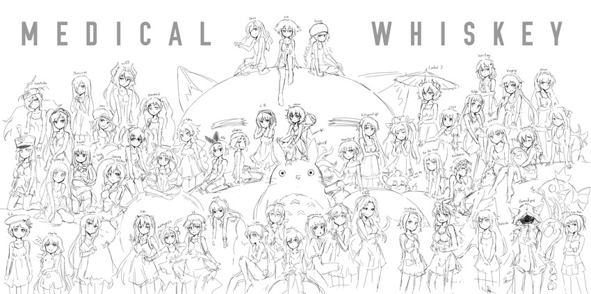 nero claudius, illyasviel von einzbern, tainaka ritsu, cynthia, c.c., and 28 more (original and 30 more) drawn by pas_(paxiti)