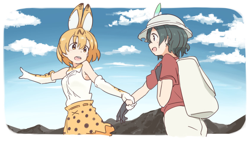 serval and kaban (kemono friends) drawn by kasa_list