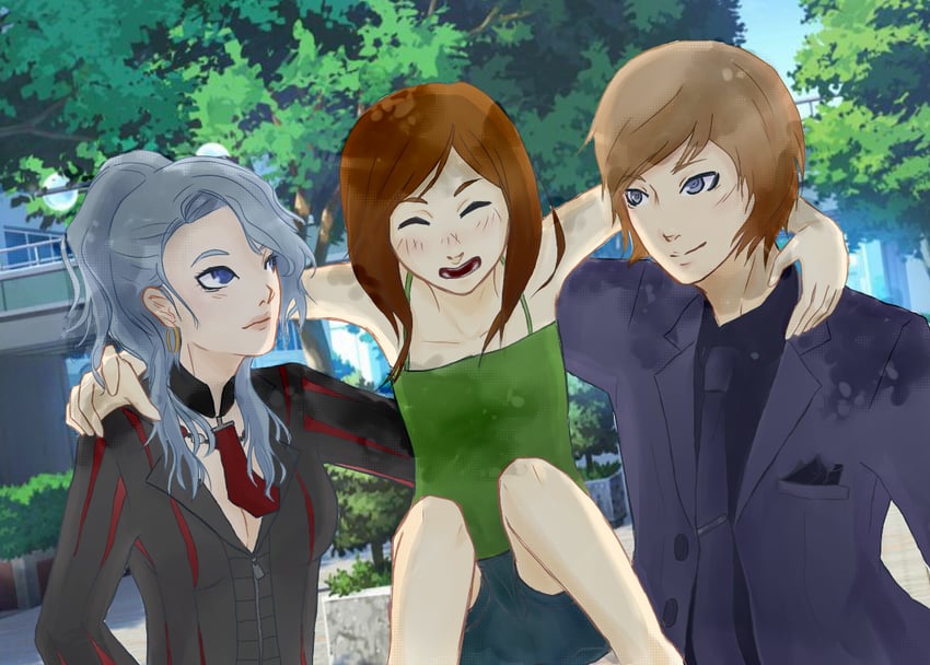 mira kimishima, navel, and alyssa breslin (hospital rokunin no ishi) drawn by nanaayasato