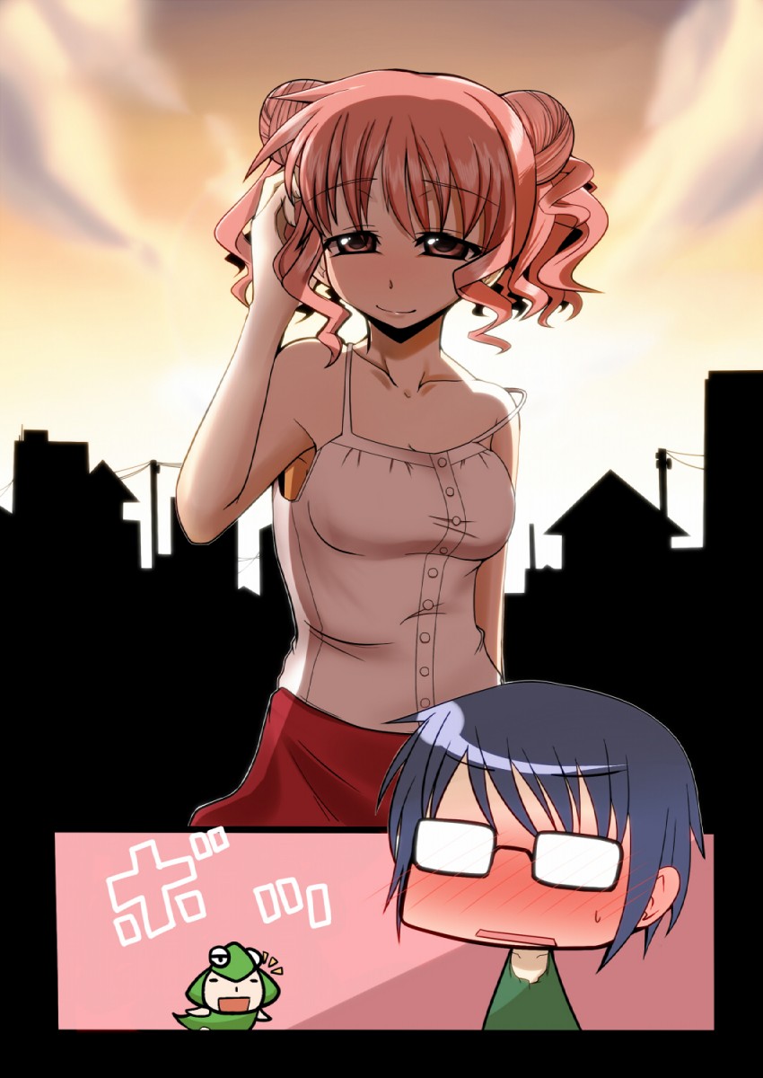 hiro, sae, and ume-sensei (hidamari sketch) drawn by kurosawa_shouichi
