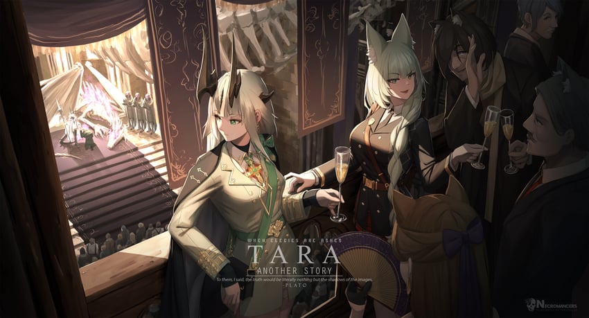 reed, necrass, and harmonie (arknights and 1 more) drawn by lu_(pixiv20967832)