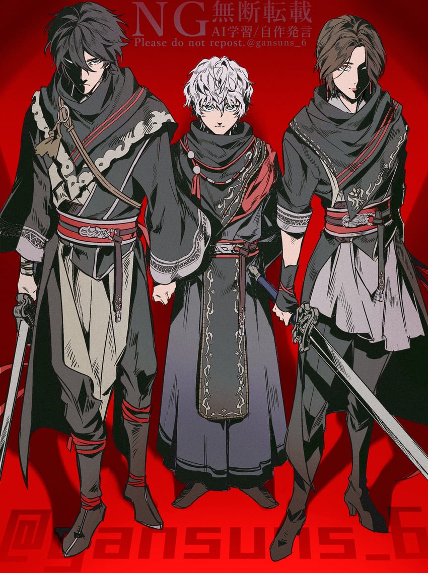 ziluan, bailuan, and zhuhe (shin sangoku musou and 1 more) drawn by roku_(gansuns)