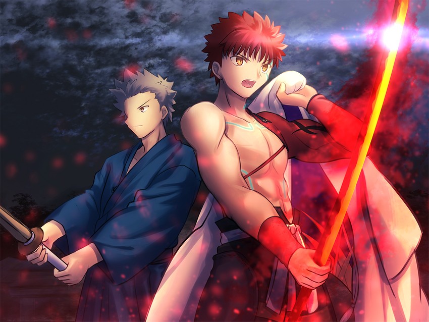 emiya shirou, senji muramasa, and miyazawa kengo (fate and 2 more) drawn by shoori_(migiha)