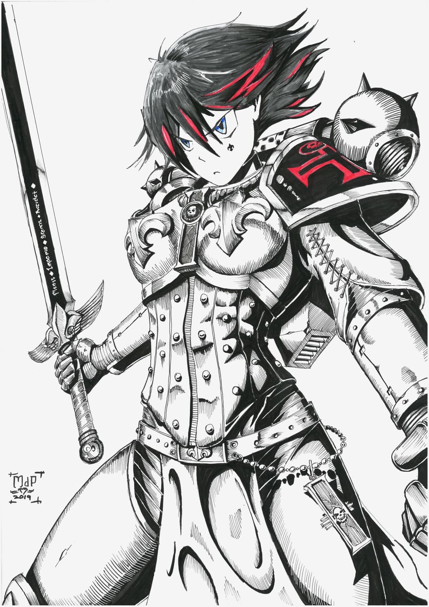 matoi ryuuko and adepta sororitas (kill la kill and 1 more) drawn by kill_box83