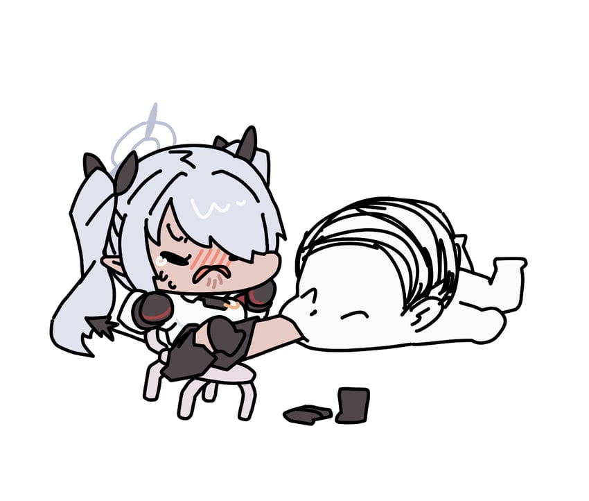 sensei, doodle sensei, and iori (blue archive and 1 more) drawn by sechi_(sechihyeo)