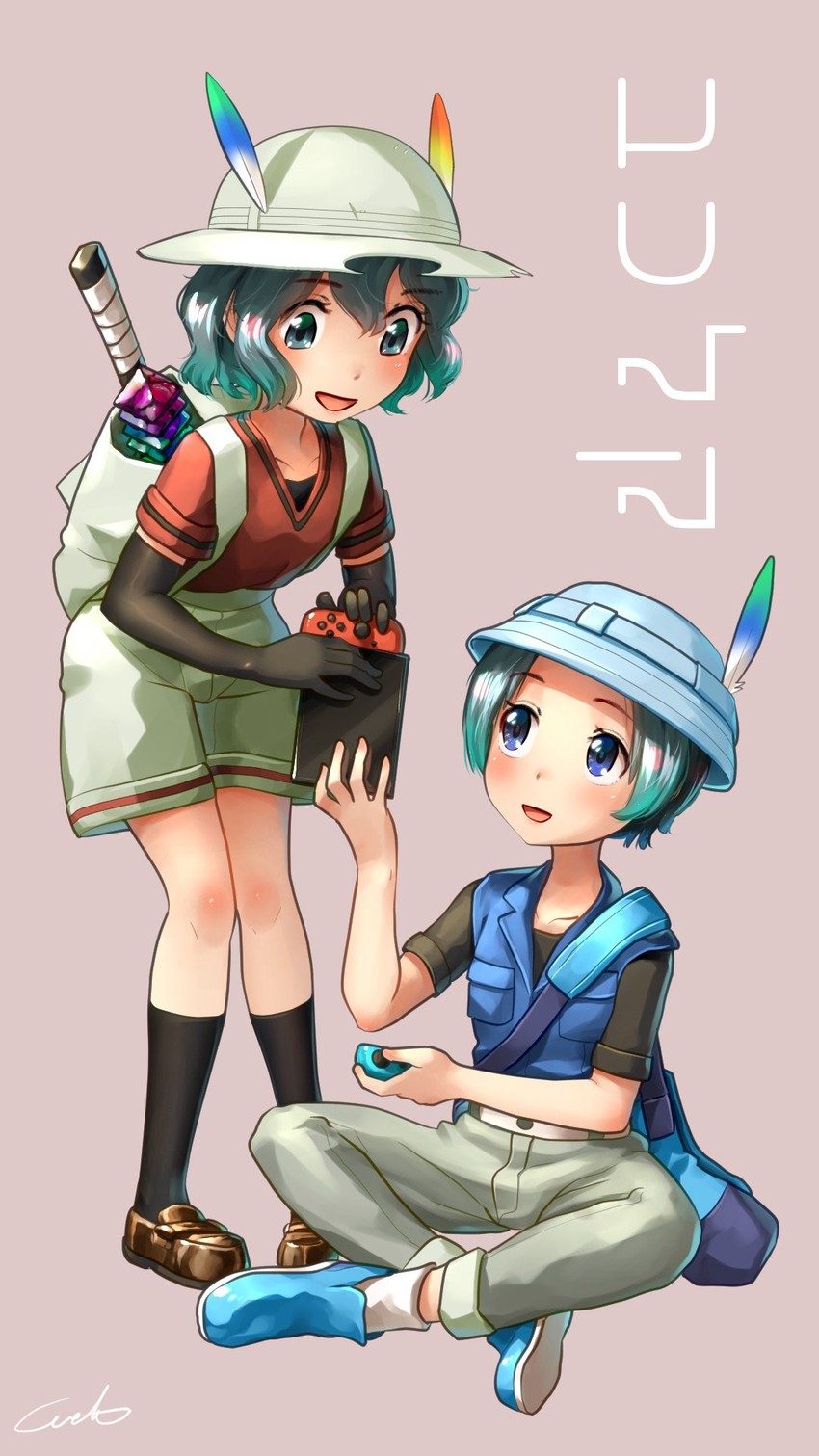 kaban and kyururu (kemono friends and 1 more) drawn by welt_(kinsei_koutenkyoku)