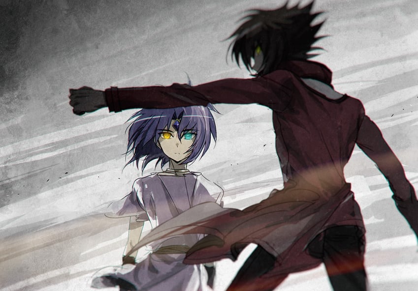 yuki judai and yubel (yu-gi-oh! and 1 more) drawn by moribuden