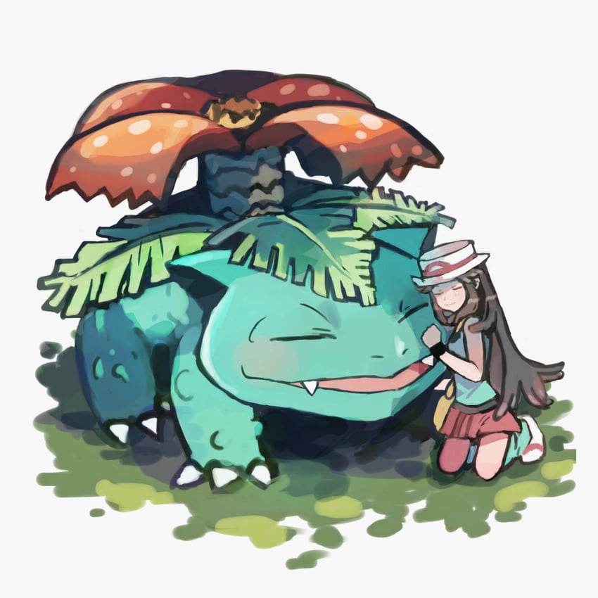 leaf and venusaur (pokemon and 1 more) drawn by shichibee_(stm_mimi)