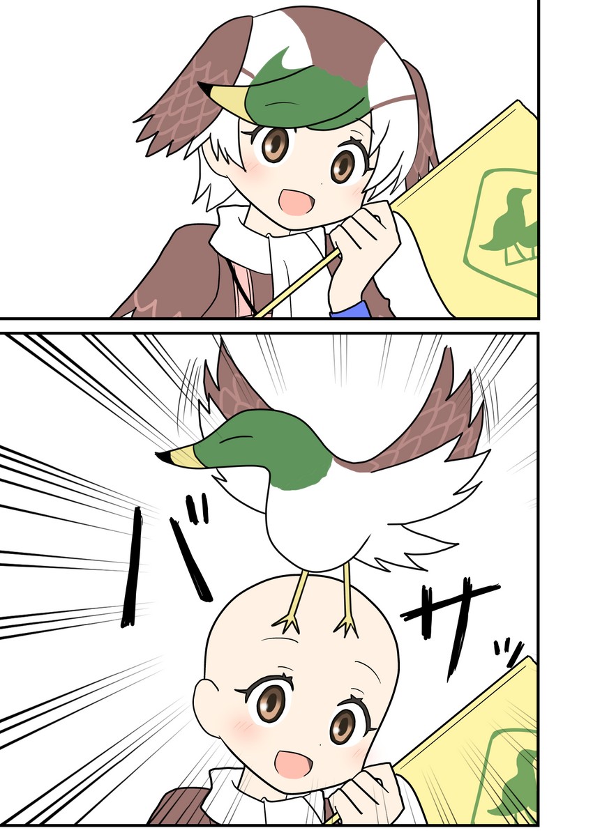 spot-billed duck (kemono friends and 1 more) drawn by indosou