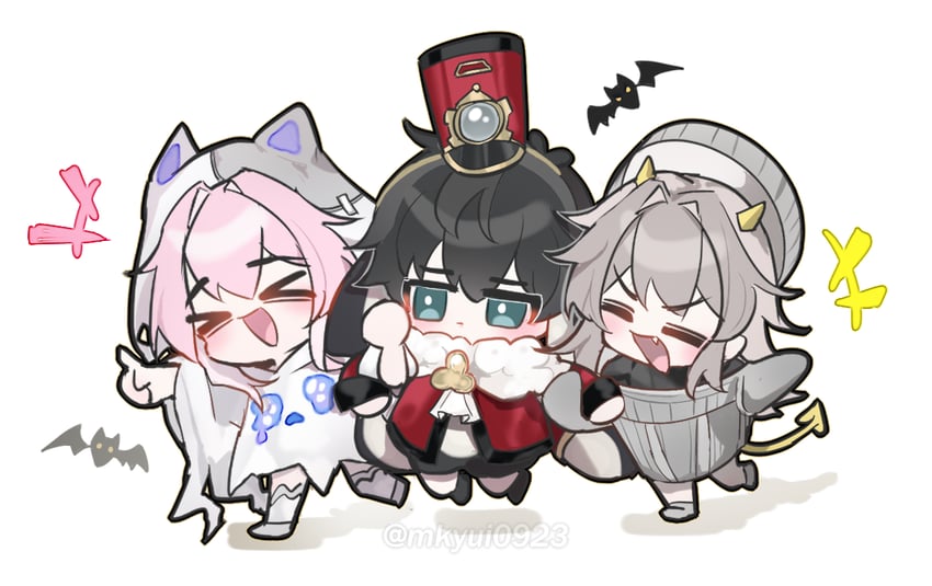 trailblazer, stelle, march 7th, dan heng, pom-pom, and 1 more (honkai and 1 more) drawn by shitsu_(kurikaesi)