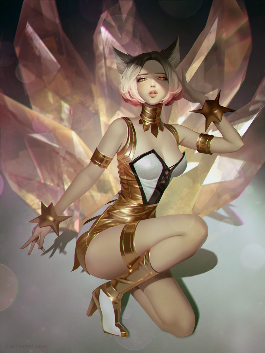ahri and k/da ahri (league of legends) drawn by olesyaspitz