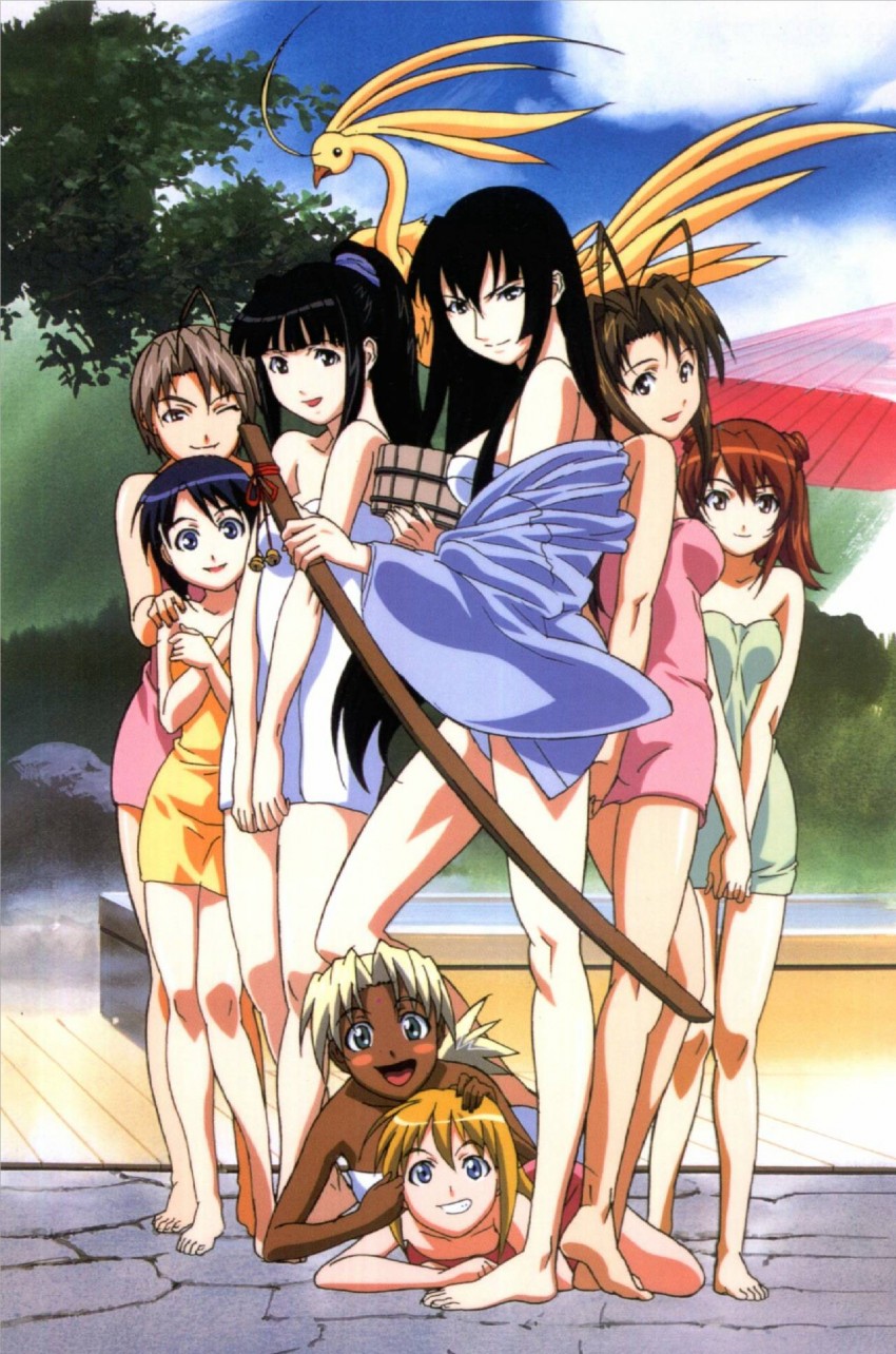 narusegawa naru, maehara shinobu, aoyama motoko, konno mitsune, kaolla su, and 4 more (love hina)