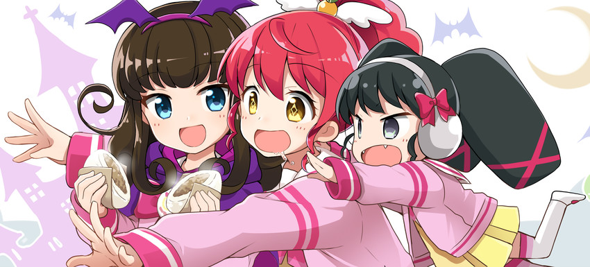 kurosu aroma, shiratama mikan, and gaaruru (pretty series and 1 more) drawn by komo_wan110