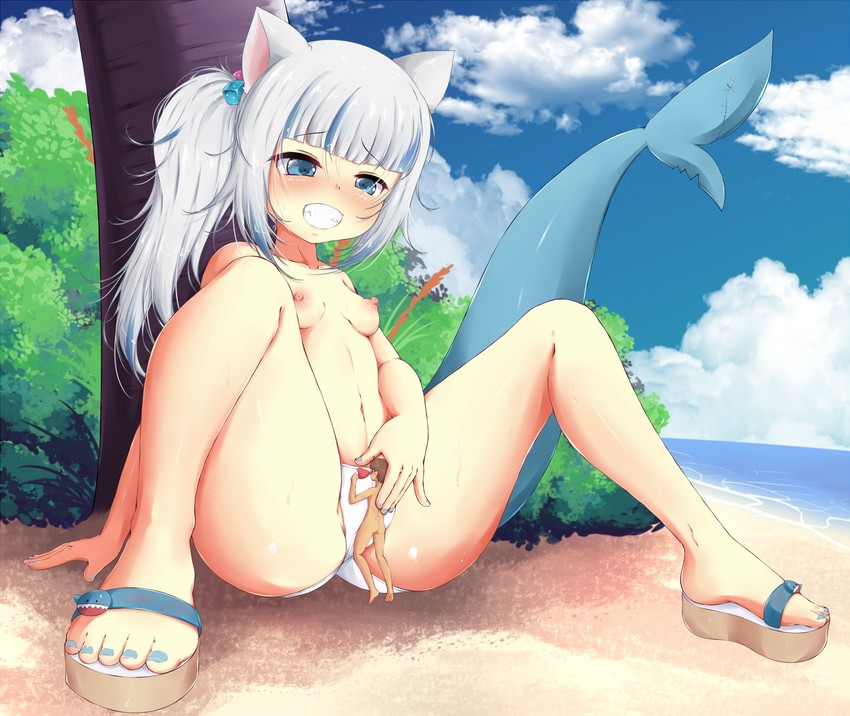 gawr gura (hololive and 1 more) drawn by ether_core