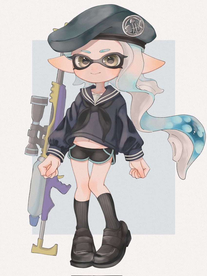 inkling player character and inkling girl (splatoon and 1 more) drawn by lemo_(lemo_4)