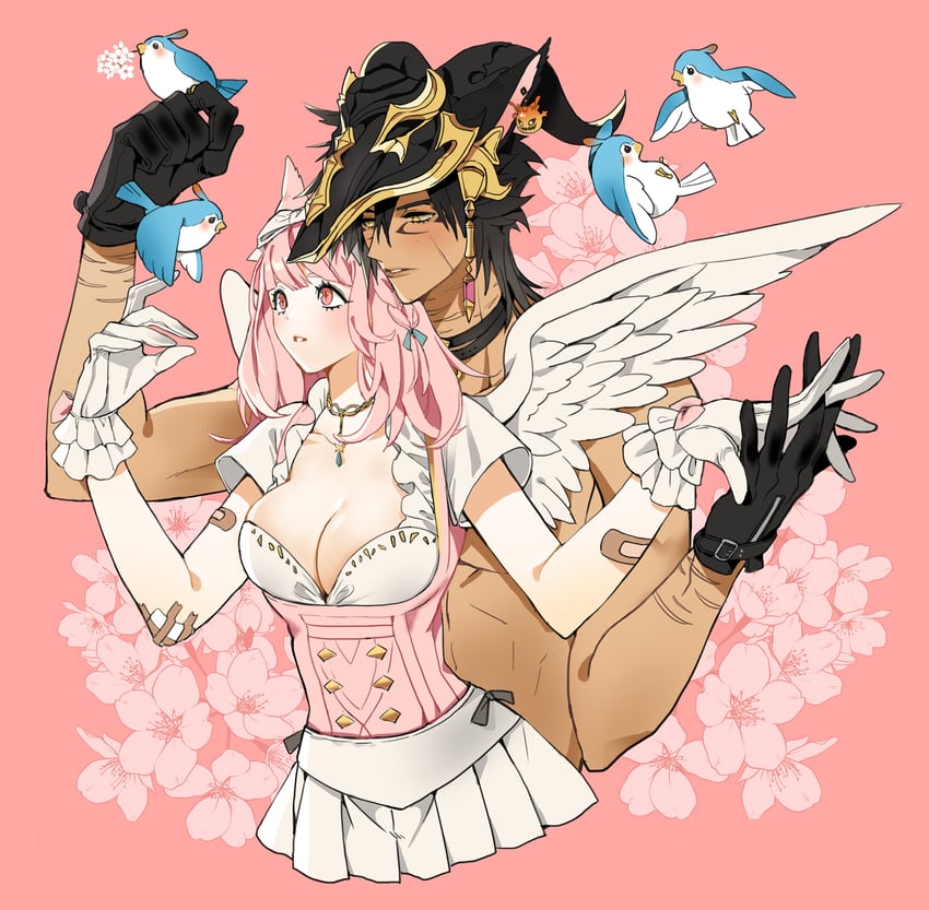 warrior of light and bomb (final fantasy and 1 more) drawn by kaka_ff14