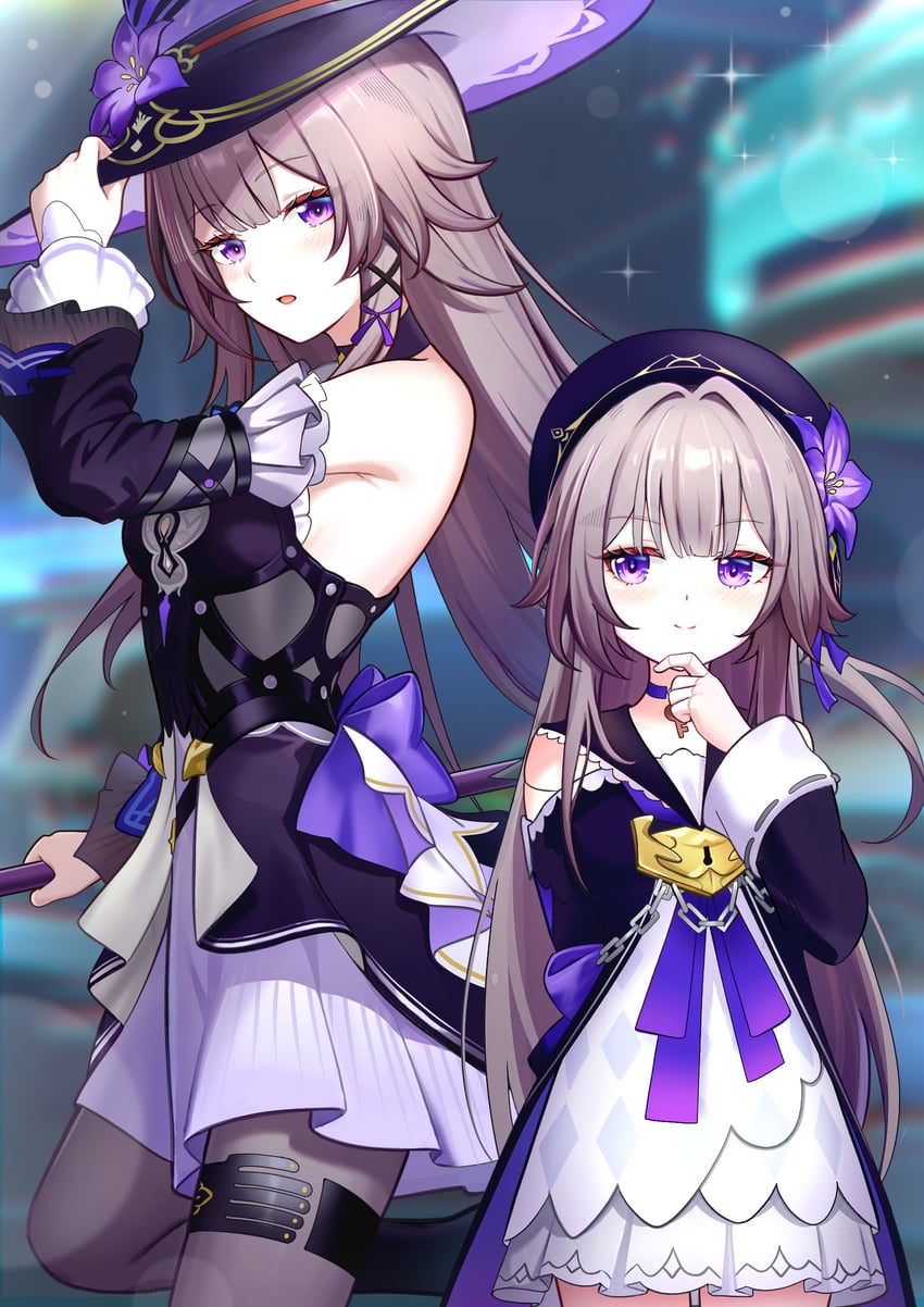 herta and the herta (honkai and 1 more) drawn by aviary