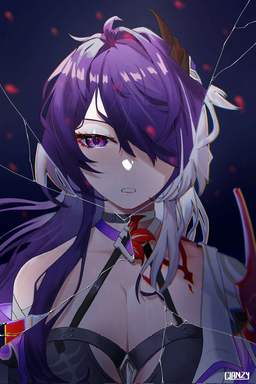 acheron (honkai and 1 more) drawn by clanzy_chainzy