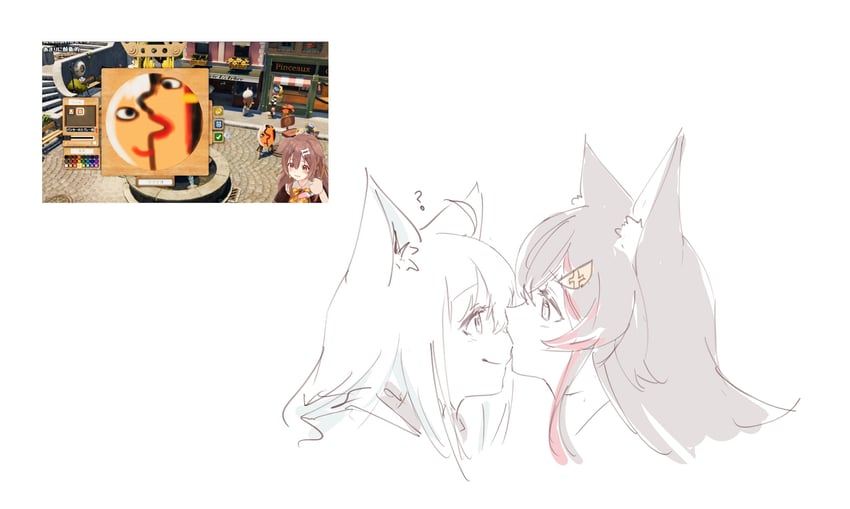 shirakami fubuki, ookami mio, and inugami korone (hololive and 1 more) drawn by hyde_(tabakko)