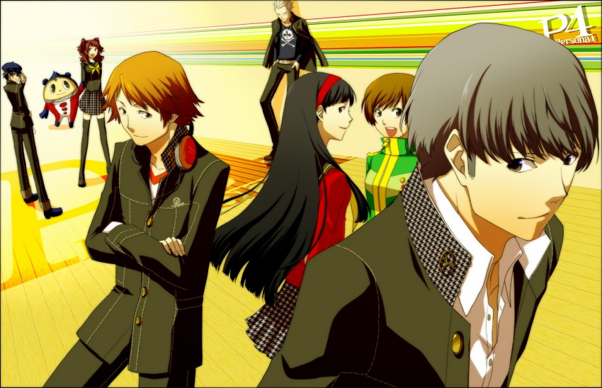 narukami yu, shirogane naoto, satonaka chie, kujikawa rise, amagi yukiko, and 3 more (persona and 1 more) drawn by fujino_miyabi