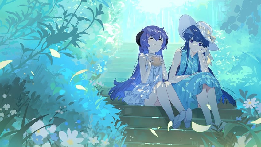 furude rika and hanyuu (higurashi no naku koro ni) drawn by usamin_(megumikira)