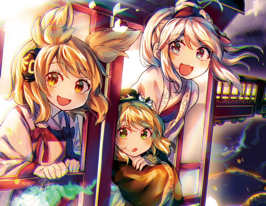 toyosatomimi no miko, mononobe no futo, and soga no tojiko (touhou) drawn by itsumizu