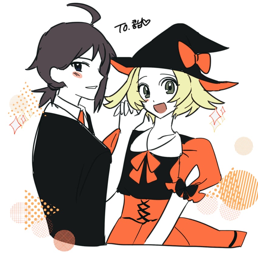 bianca and cheren (pokemon and 1 more) drawn by gugab_(k_kkuba_)